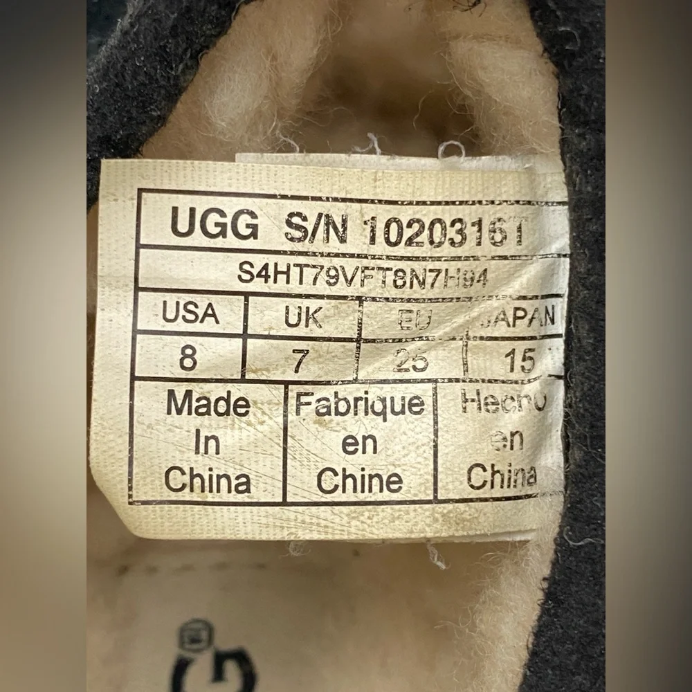 UGG Australia Toddler Black/Tan Fluff Yeah Open Toe Slide